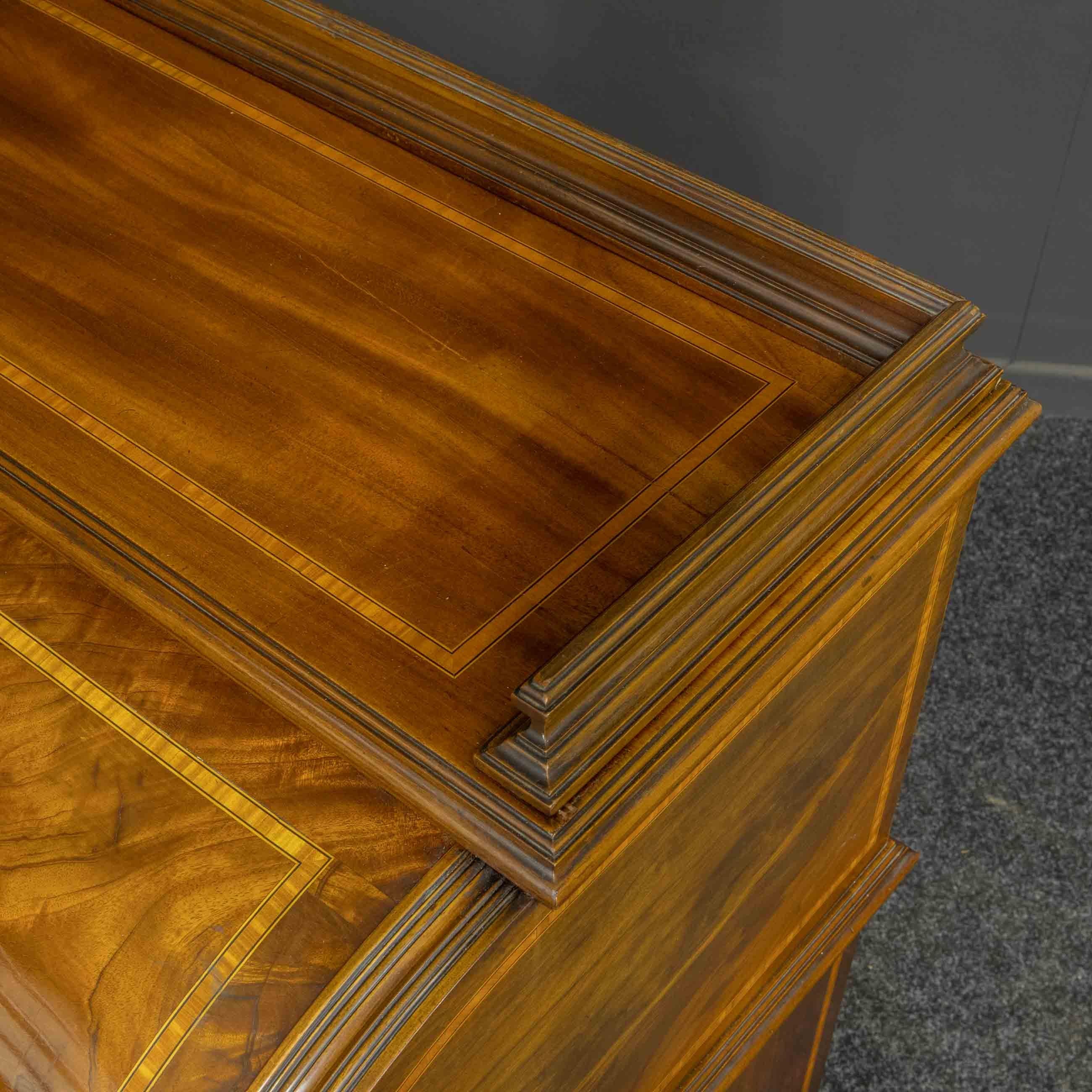 Sheraton Revival Mahogany Cylinder Desk 2