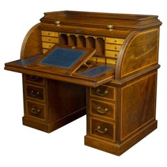 Sheraton Revival Mahogany Cylinder Desk