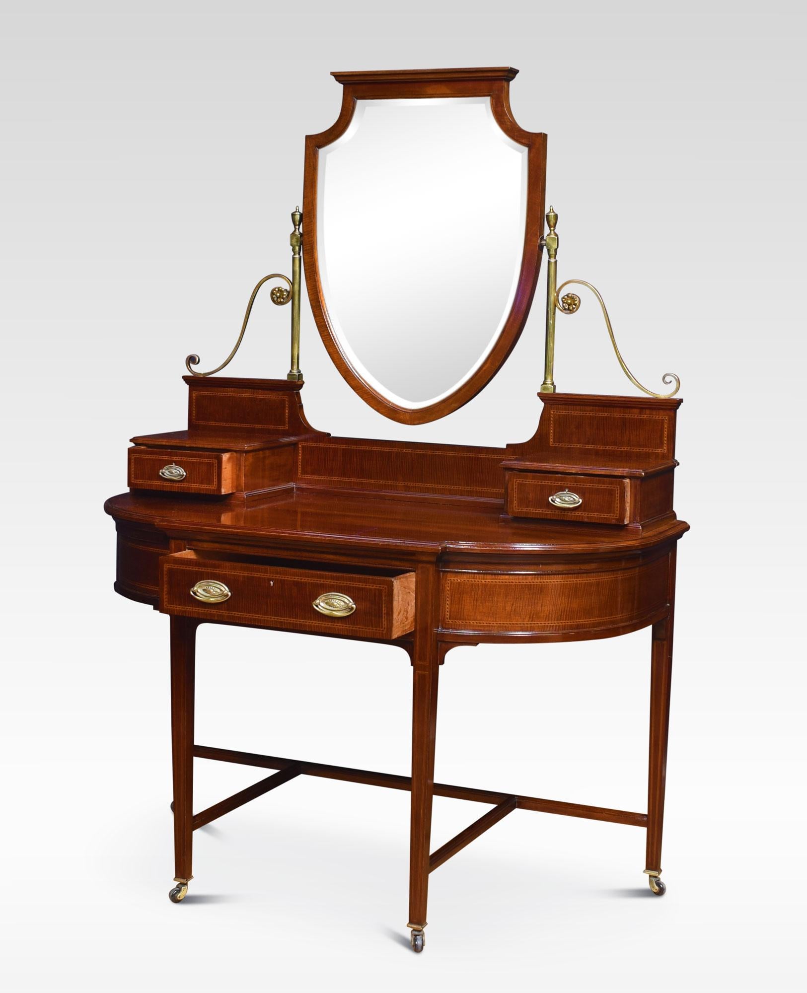 Sheraton Revival Mahogany Dressing Table In Good Condition In Cheshire, GB