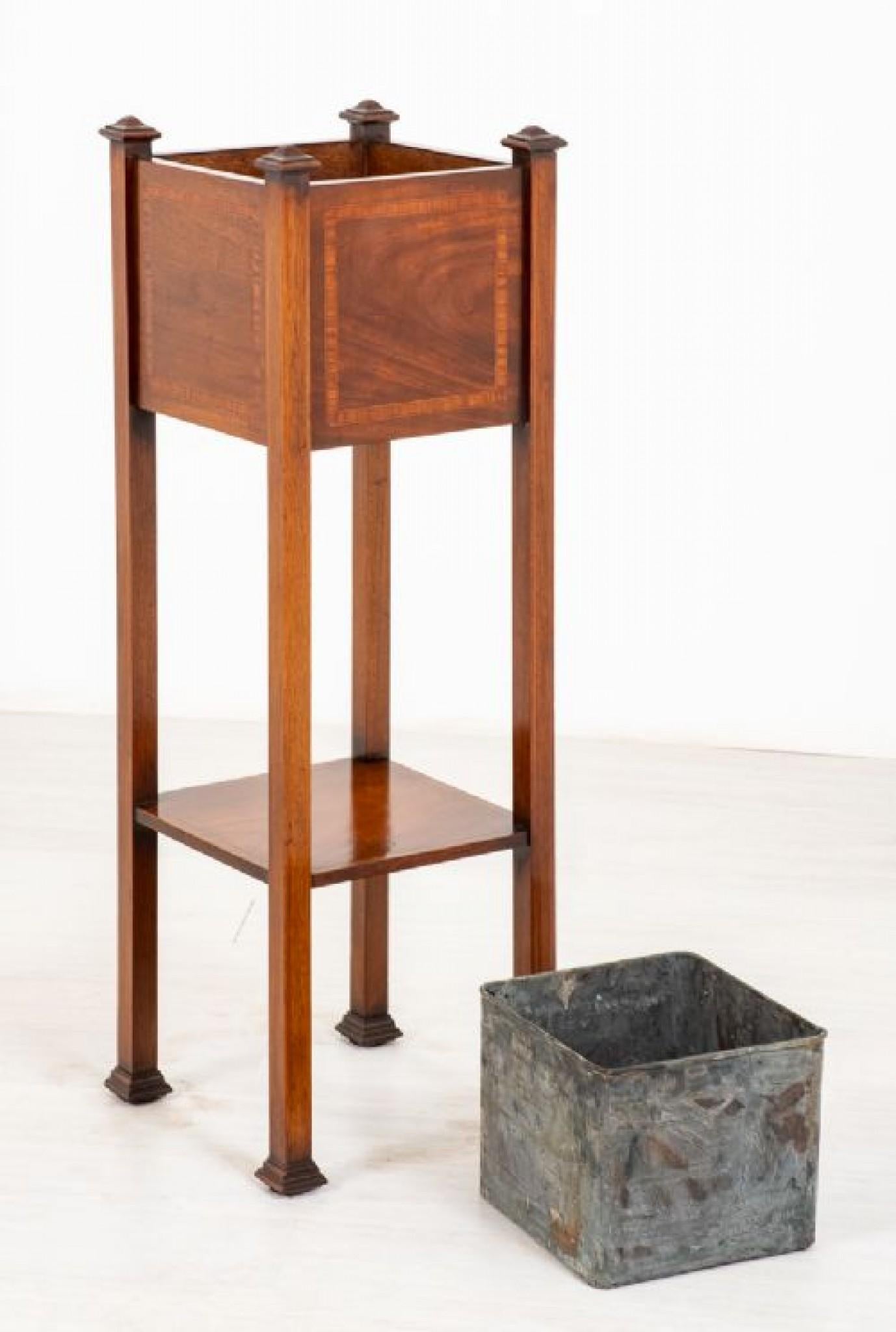 Sheraton Revival Plant Stand Mahogany 1900 Planter 3
