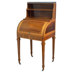 Sheraton Revival Rosewood Cylinder Bureau - Writing Table