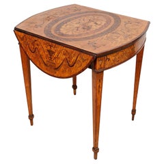Sheraton revival Satinwood inlaid Pembroke table.