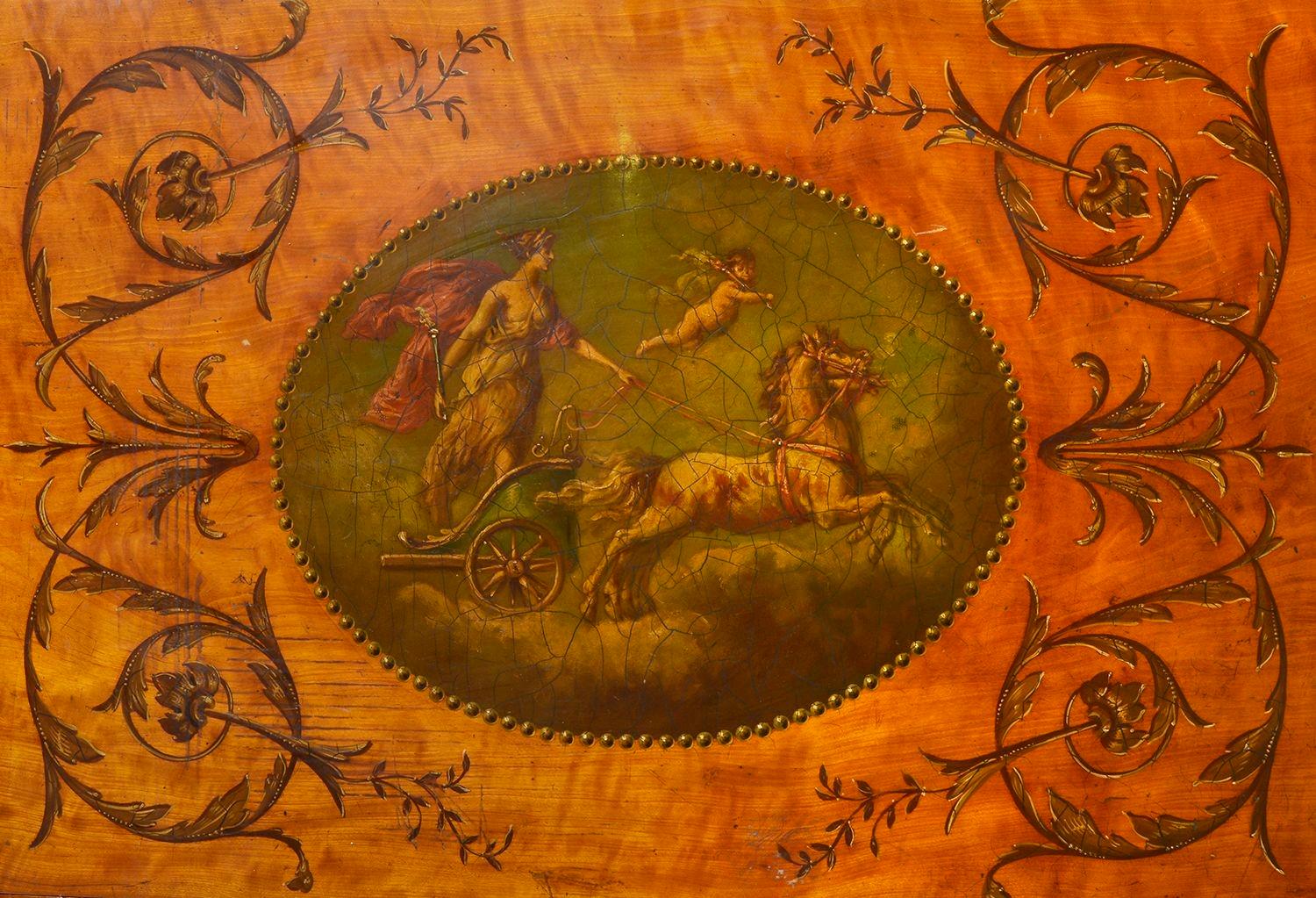 Peint à la main Table Pembroke de style Sheraton revival, circa 1880 en vente