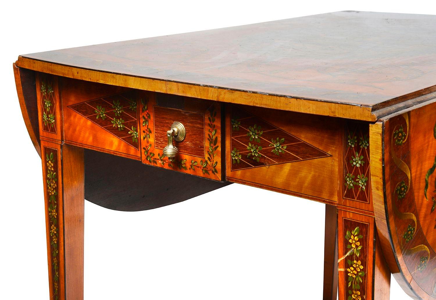 Acajou Table Pembroke de style Sheraton revival, circa 1880 en vente