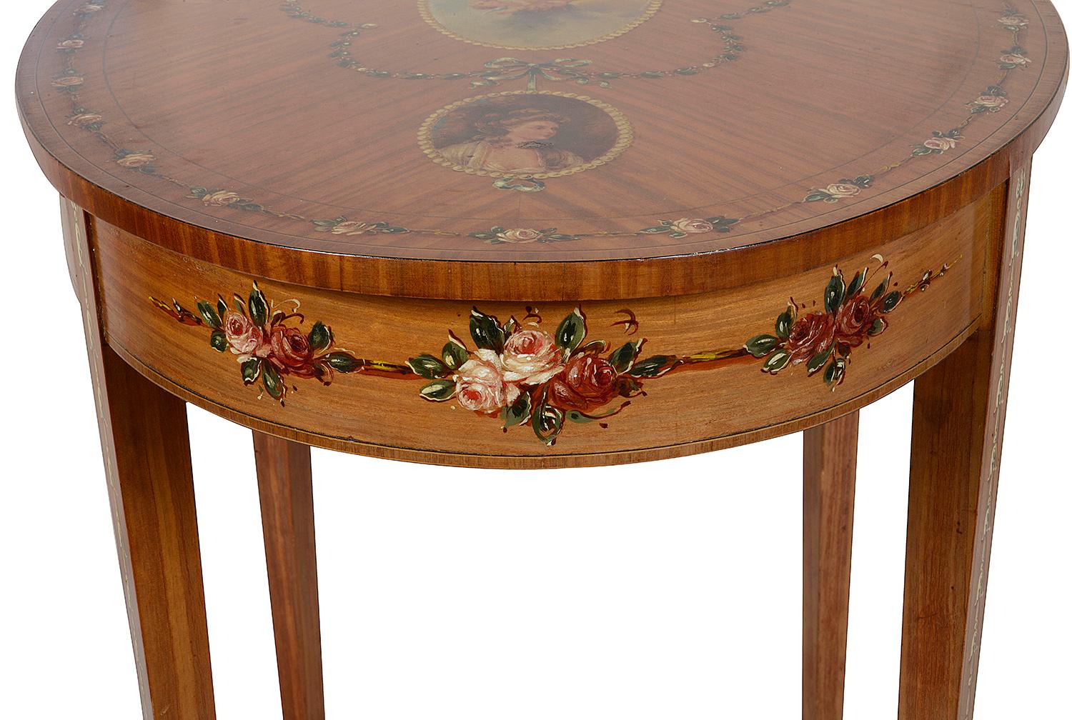 Sheraton Revival Satinwood Side Table, circa 1890 2