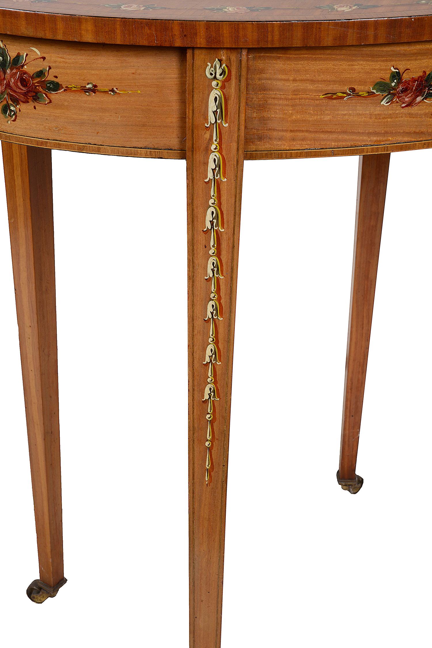 Sheraton Revival Satinwood Side Table, circa 1890 1