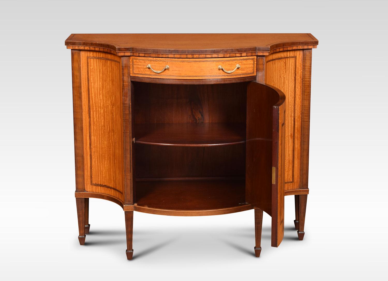 British Sheraton Revival Serpentine Fronted Cabinet For Sale
