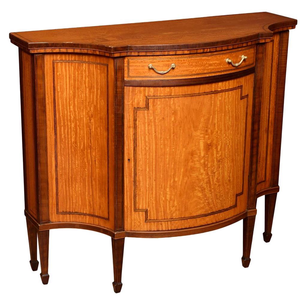 Sheraton Revival Serpentine Fronted Cabinet For Sale