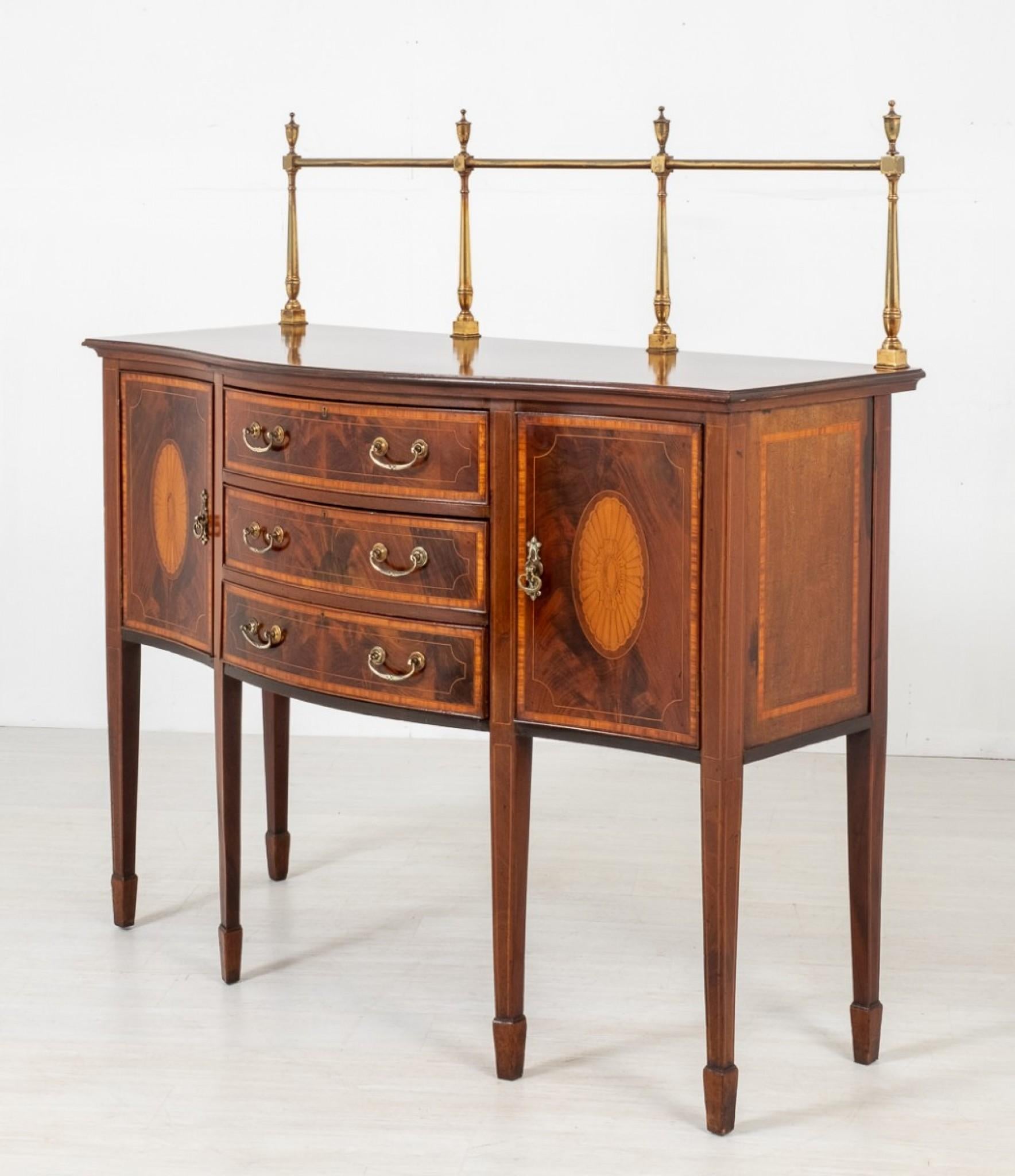 Sheraton Revival Sideboard, Antique Buffet, 1890 For Sale 6