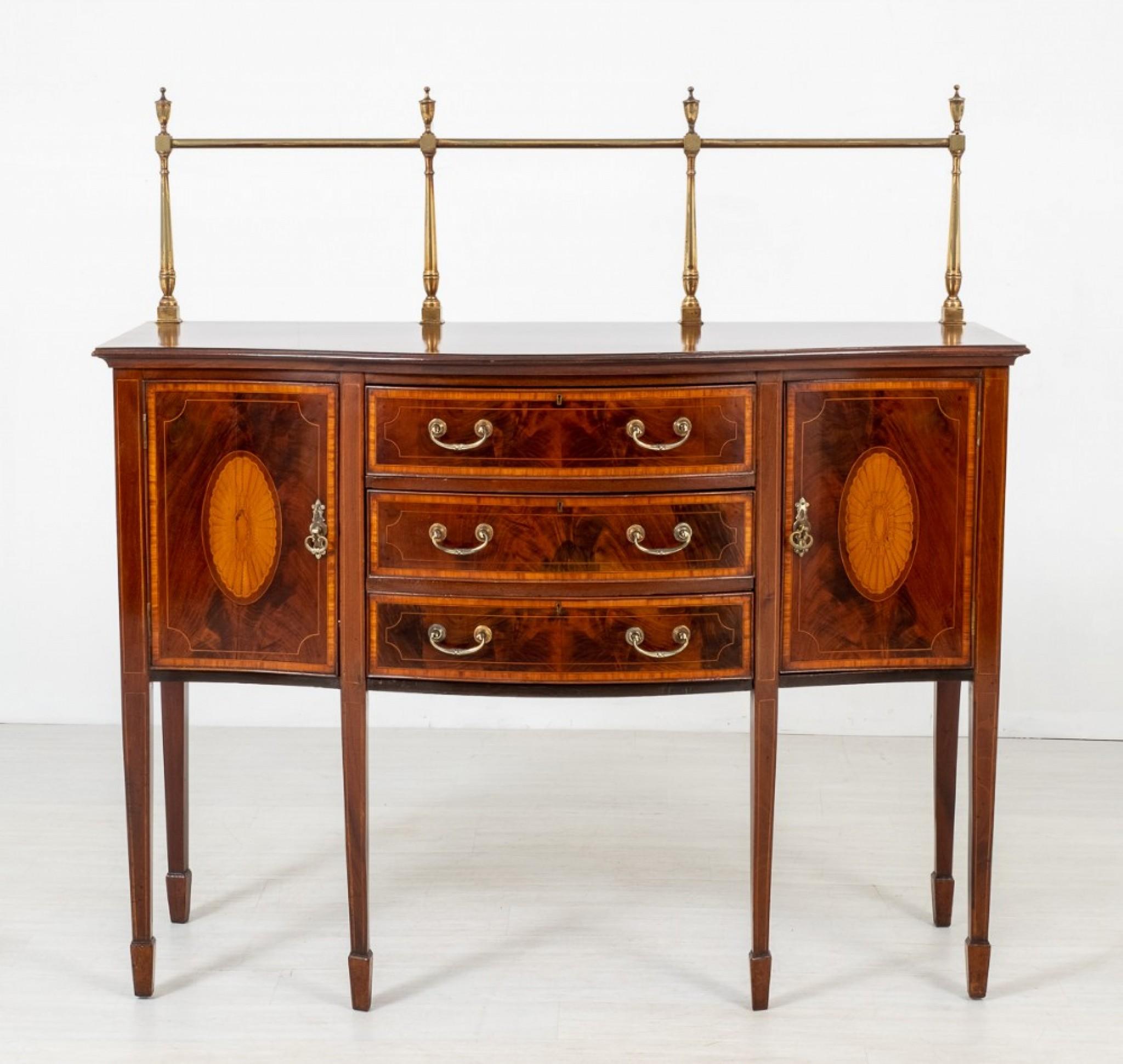 Mahogany Sheraton Revival Sideboard, Antique Buffet, 1890 For Sale