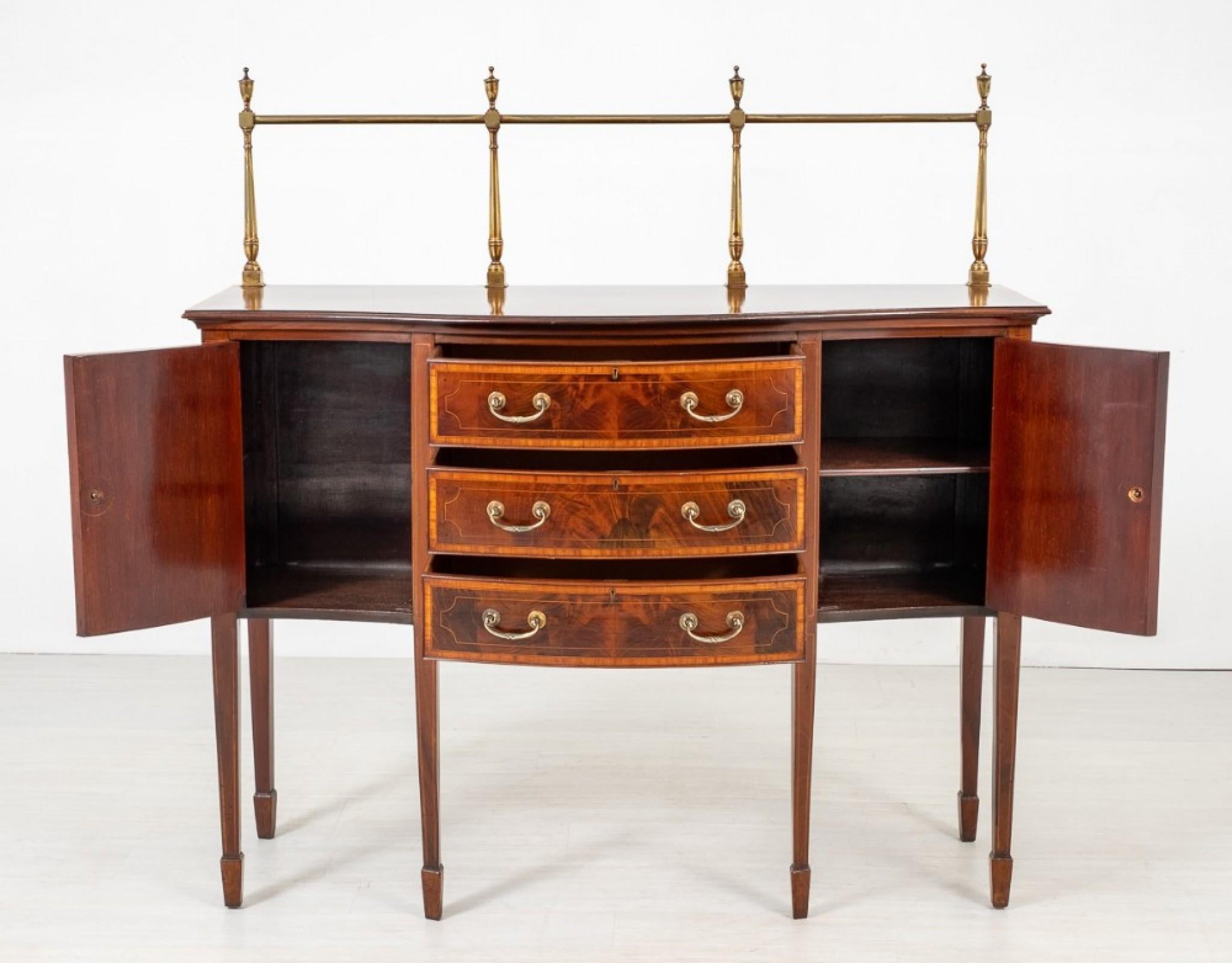 Sheraton Revival Sideboard, Antique Buffet, 1890 For Sale 2