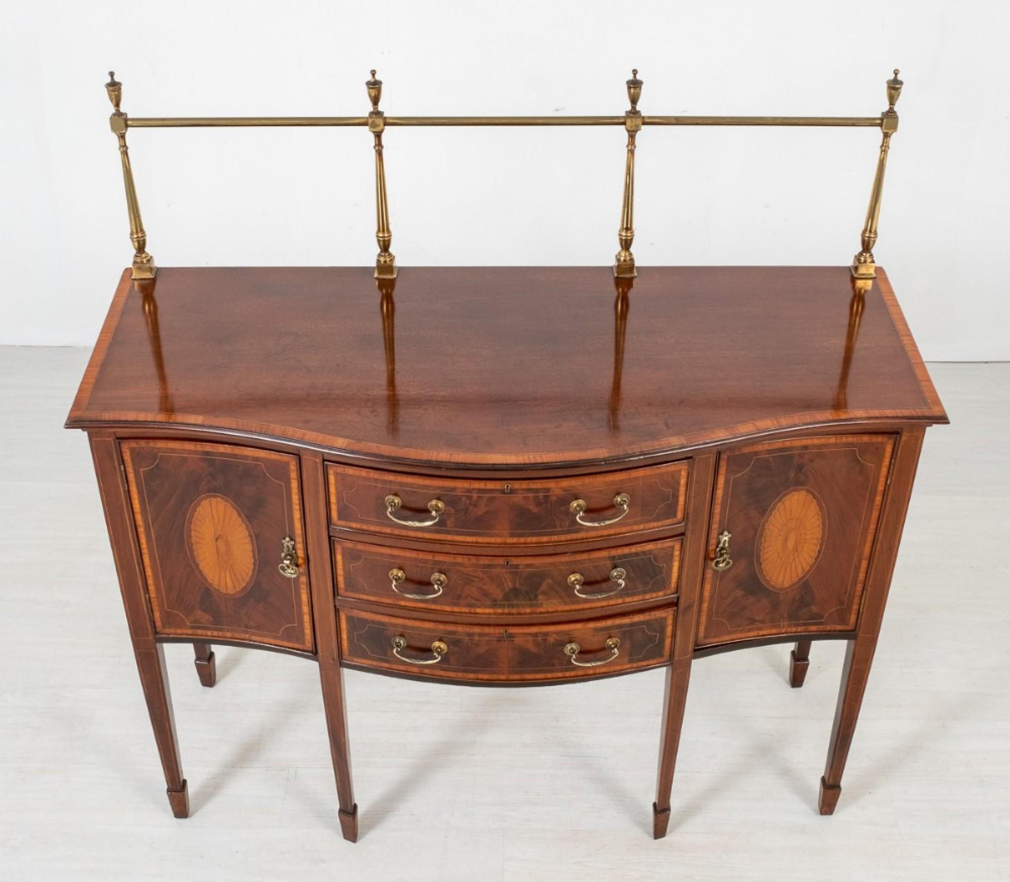 Sheraton Revival Sideboard, Antique Buffet, 1890 For Sale 3