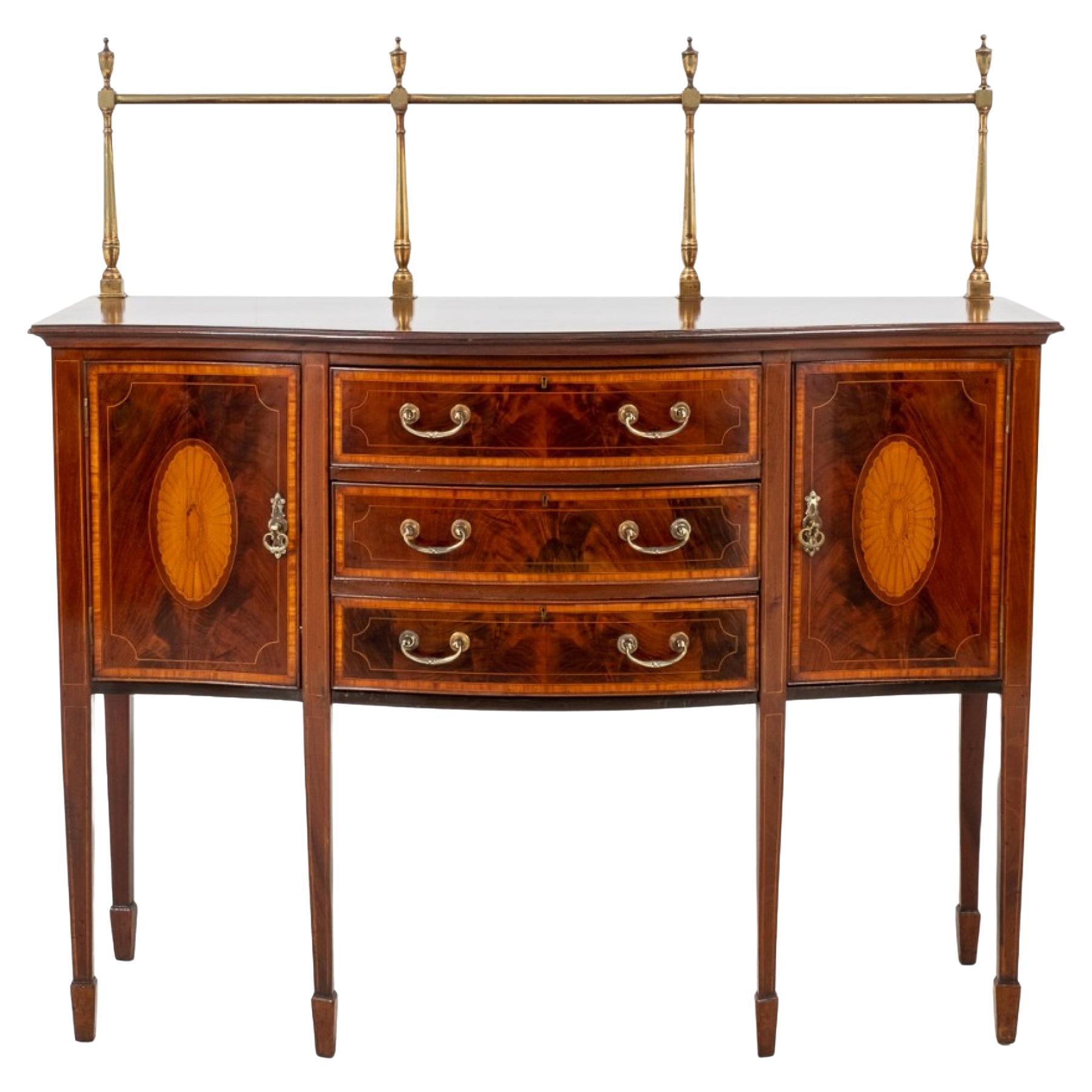 Sheraton Revival Sideboard, Antique Buffet, 1890 For Sale