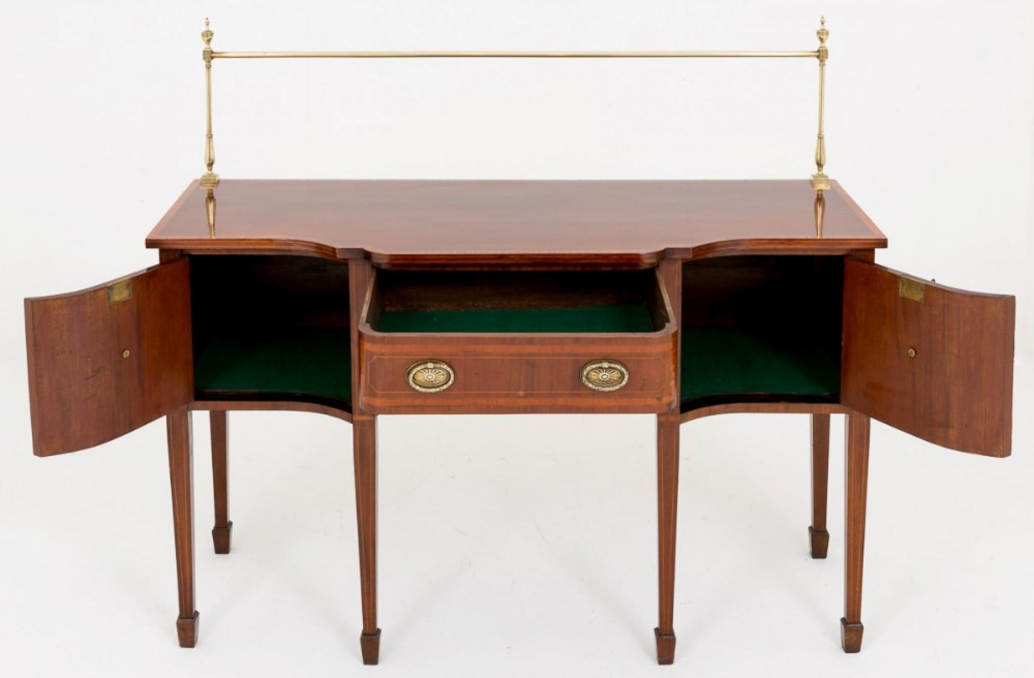 Late 19th Century Sheraton Revival Sideboard, Mahogany Server, 1880 For Sale