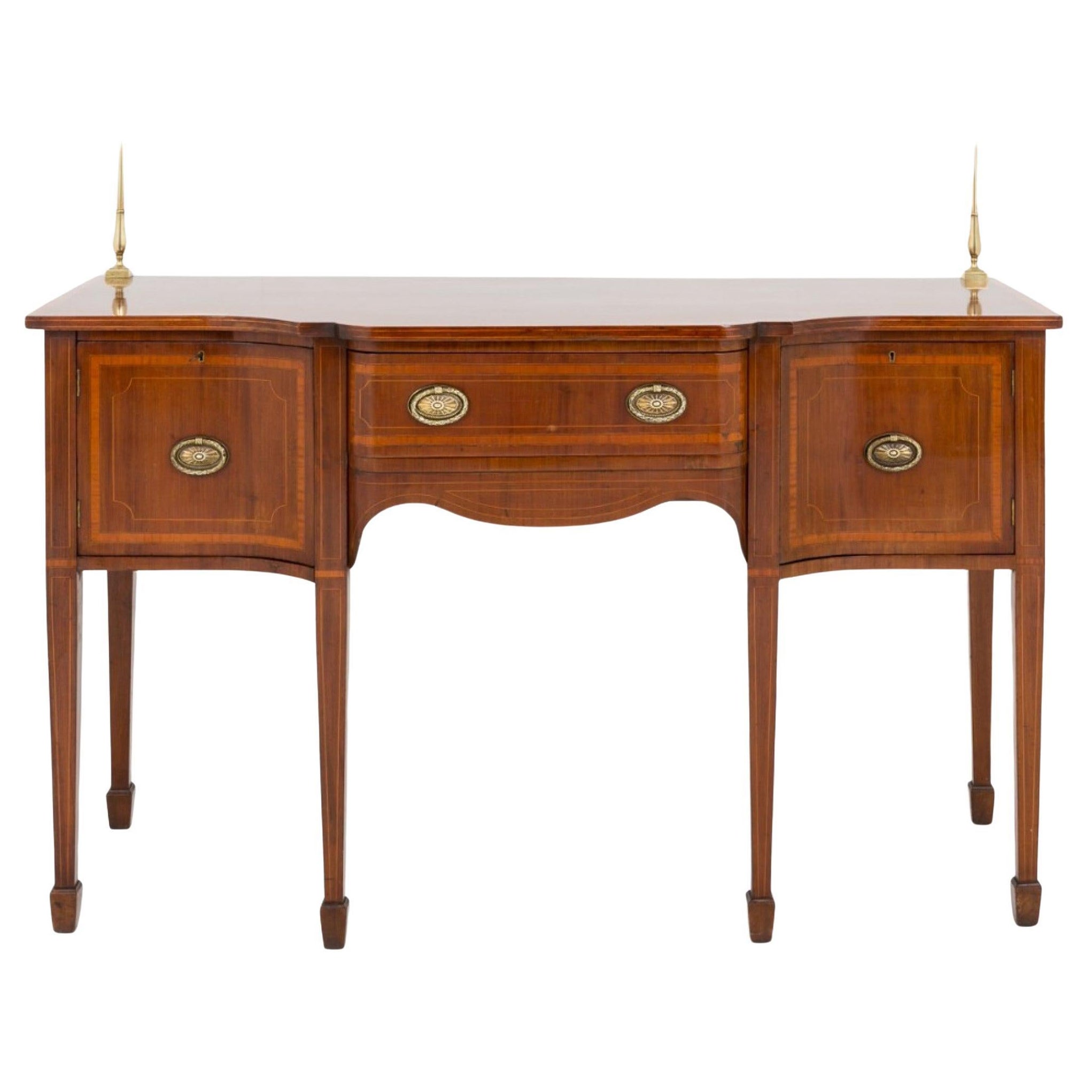 Sheraton Revival Sideboard, Mahagoni-Serviergeschirr, 1880
