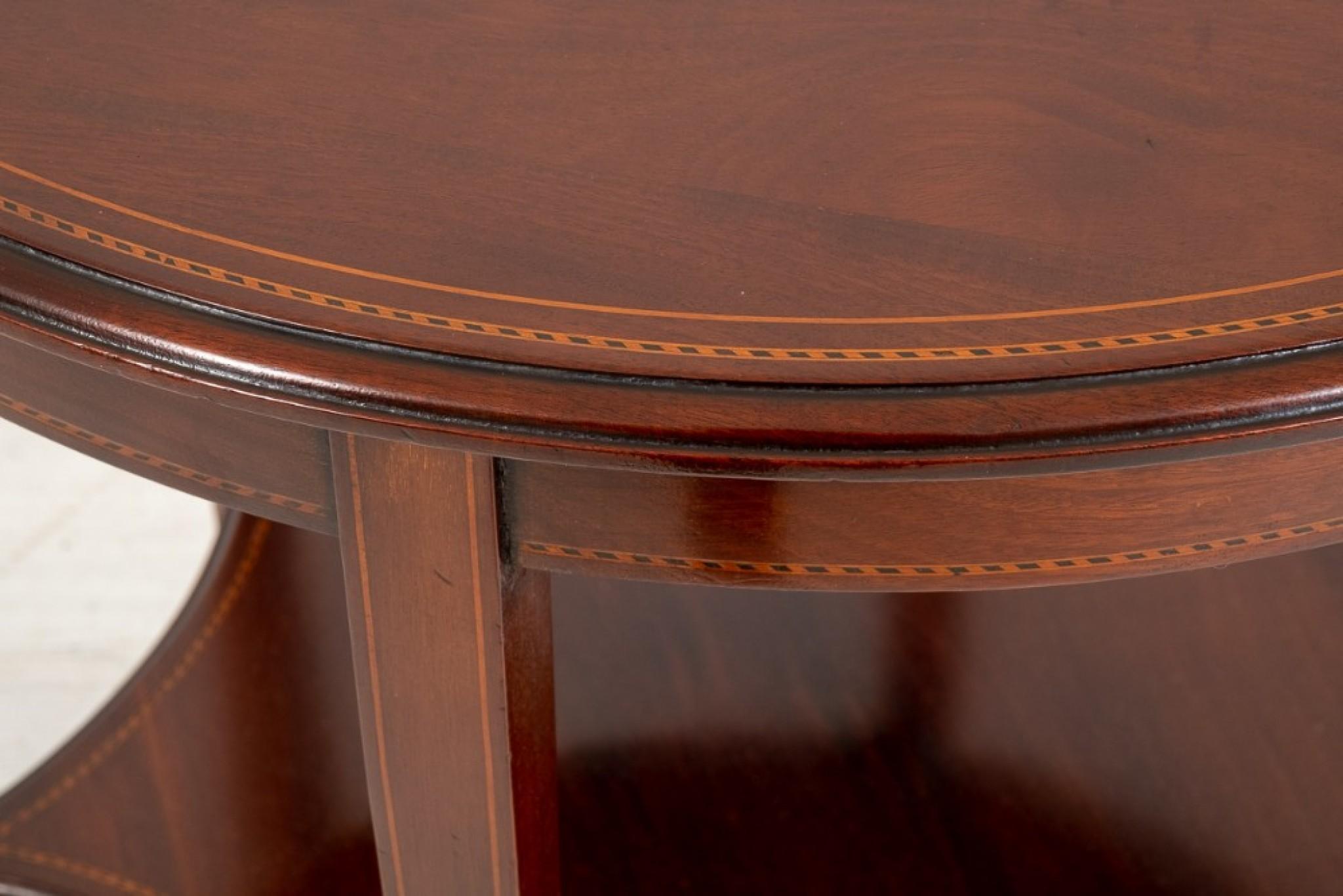Late 19th Century Sheraton Revival Table, Antique Mahogany Centre Tables, 1890 For Sale