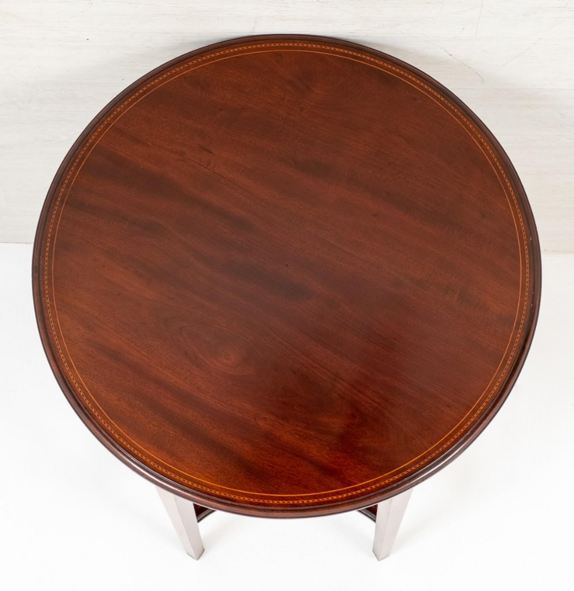 Sheraton Revival Table, Antique Mahogany Centre Tables, 1890 For Sale 1