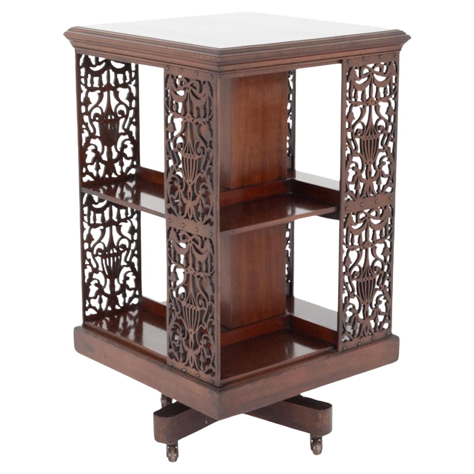 Sheraton Revolving Bookcase Mahogany Revival