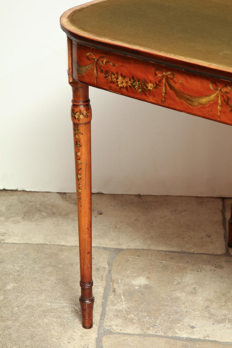 Sheraton Satinwood Painted Card Table For Sale at 1stDibs