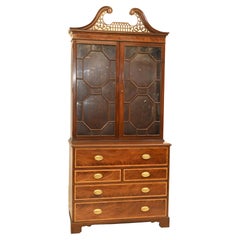 Sheraton Secretaire Bookcase Antique Mahogany Desk, 1910