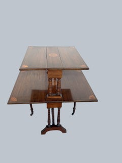 Sheraton style 2 Tier Drop Leaf Side Table / Serving Table