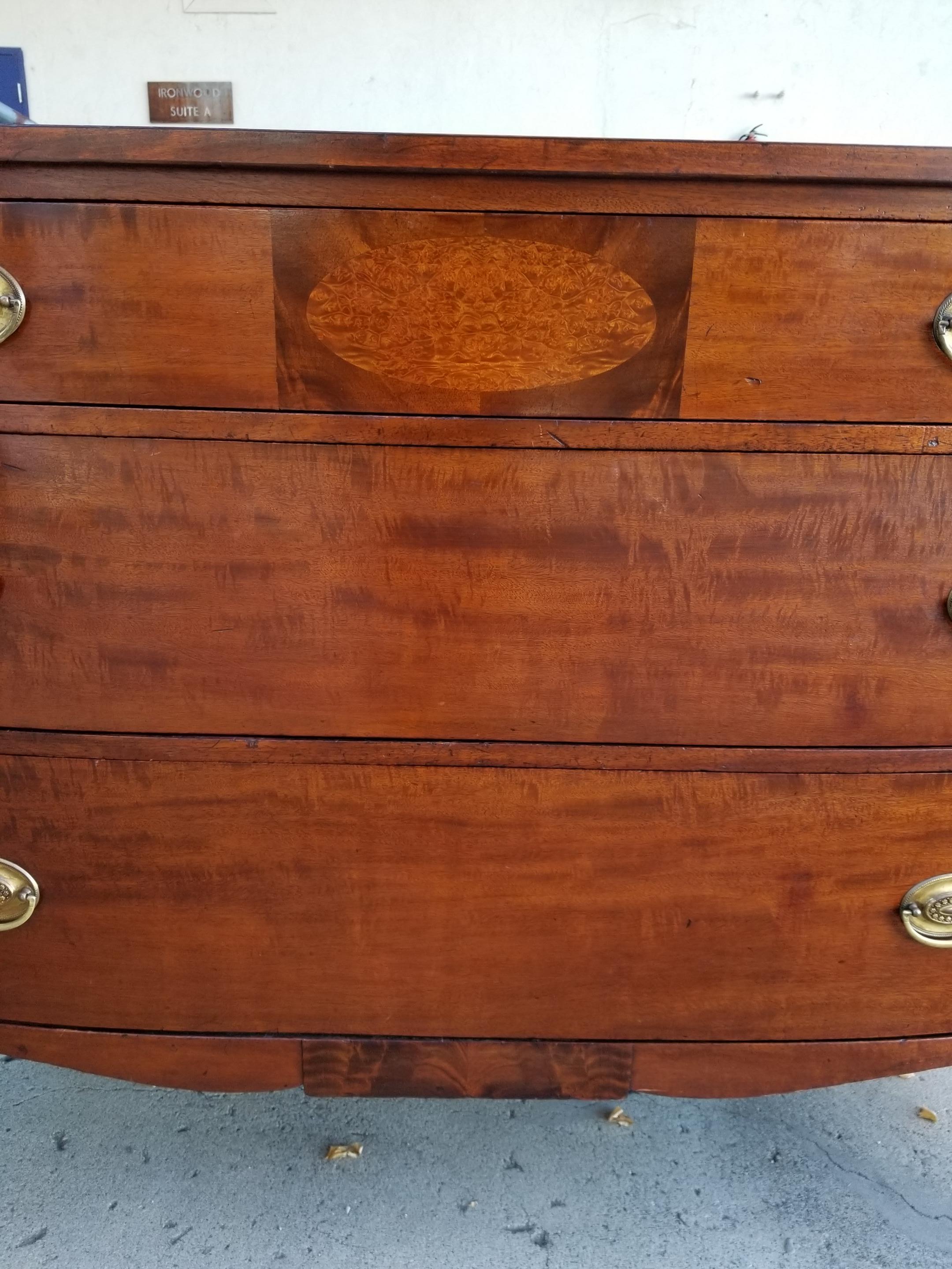 Sheraton Style Bow Front Dresser, circa 1930 1