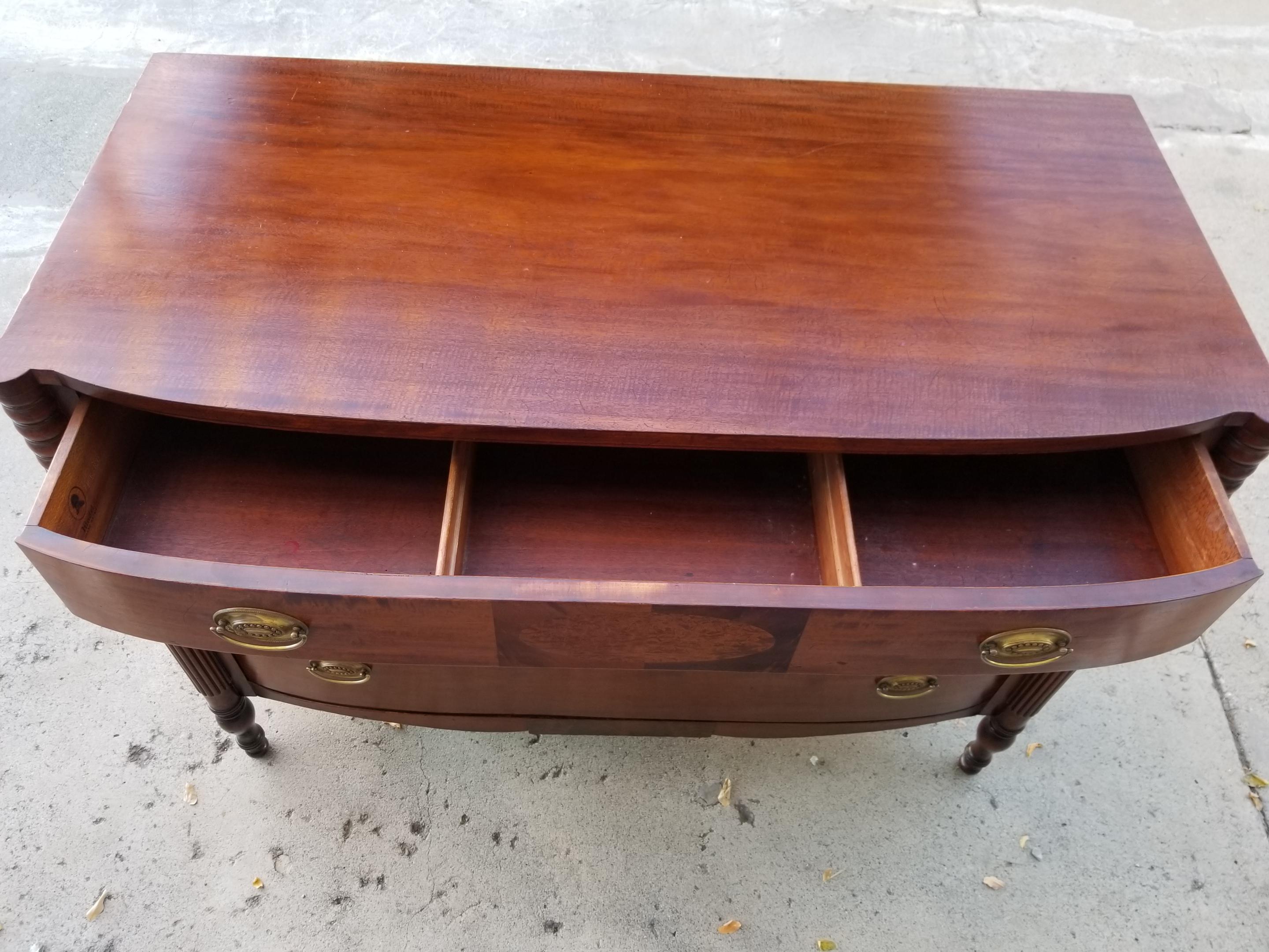Sheraton Style Bow Front Dresser, circa 1930 2