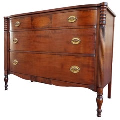 Vintage Sheraton Style Bow Front Dresser, circa 1930