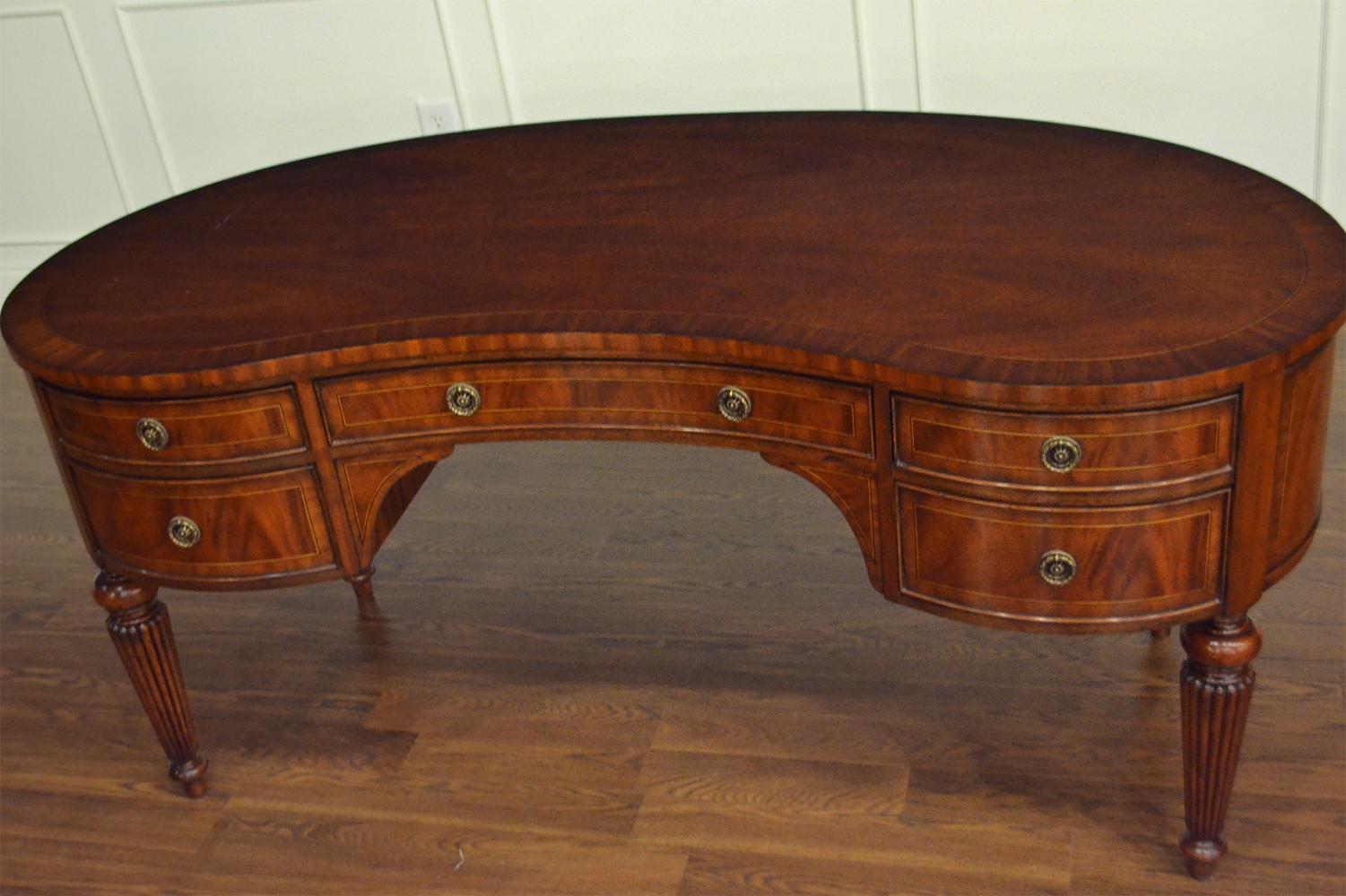 antique kidney shaped desk value