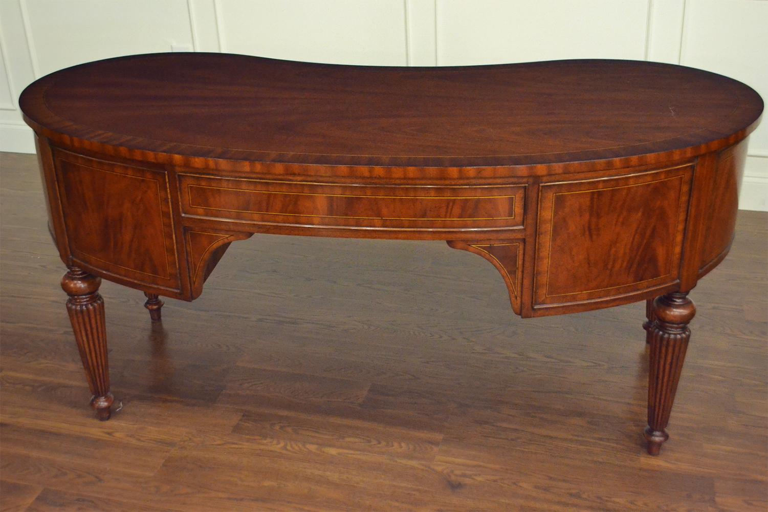 American Sheraton Style Kidney Shaped Writing Desk by Leighton Hall For Sale