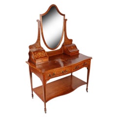 Sheraton Style Mahogany and Inlaid Dressing Table