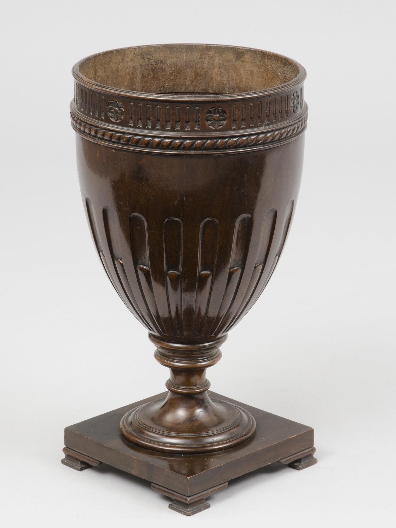 Carved Sheraton Style Mahogany Cutlery Urn, Jardinière, circa 1890
