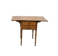 Sheraton Style Maple 2 Drawer Drop Leaf Side Table
