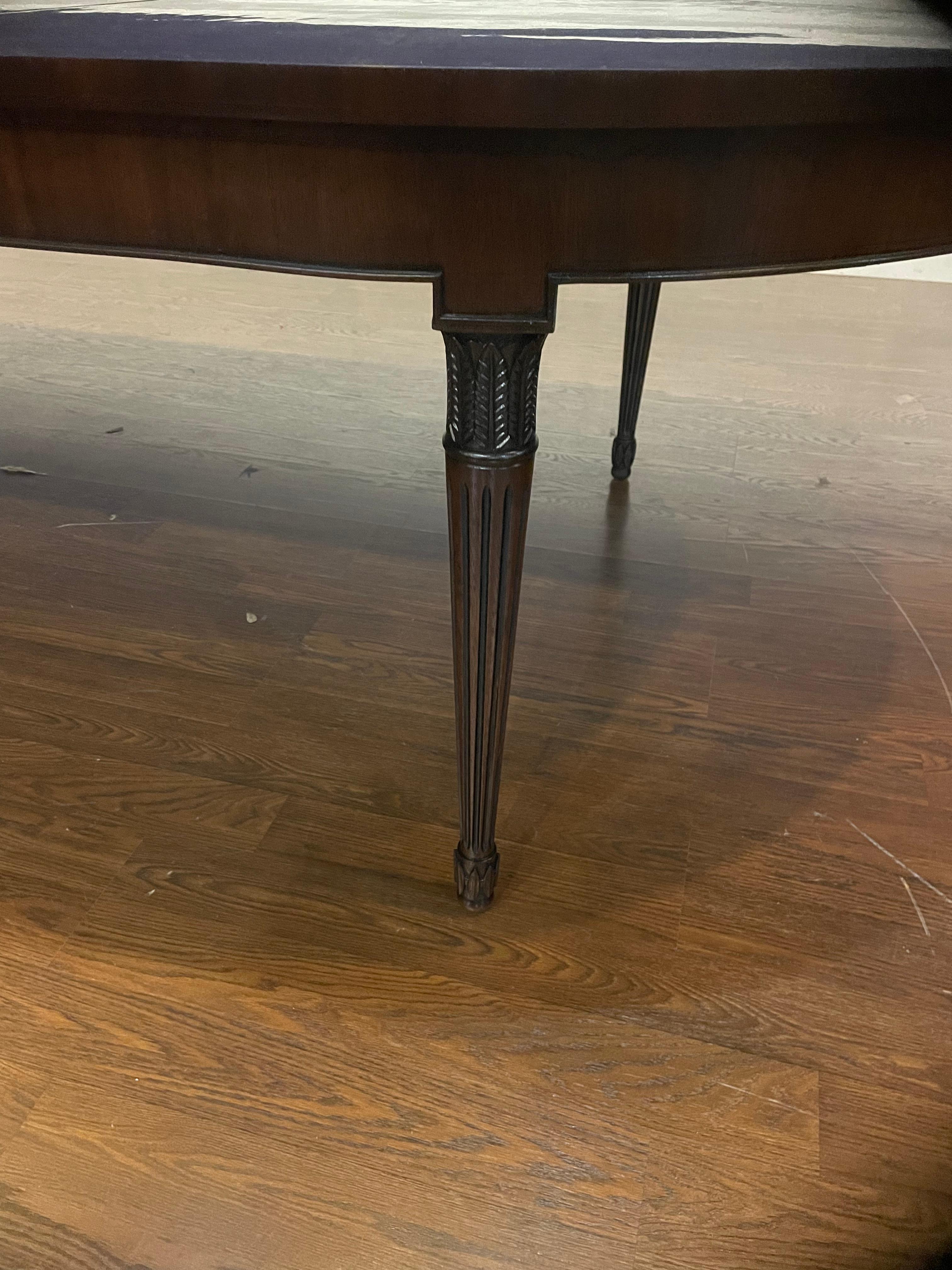 Sheraton Style Oval Mahogany Four Leg Dining Table In New Condition For Sale In Suwanee, GA