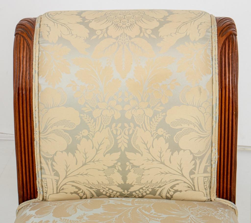 Sheraton Style Upholstered Mahogany Hall Bench 5