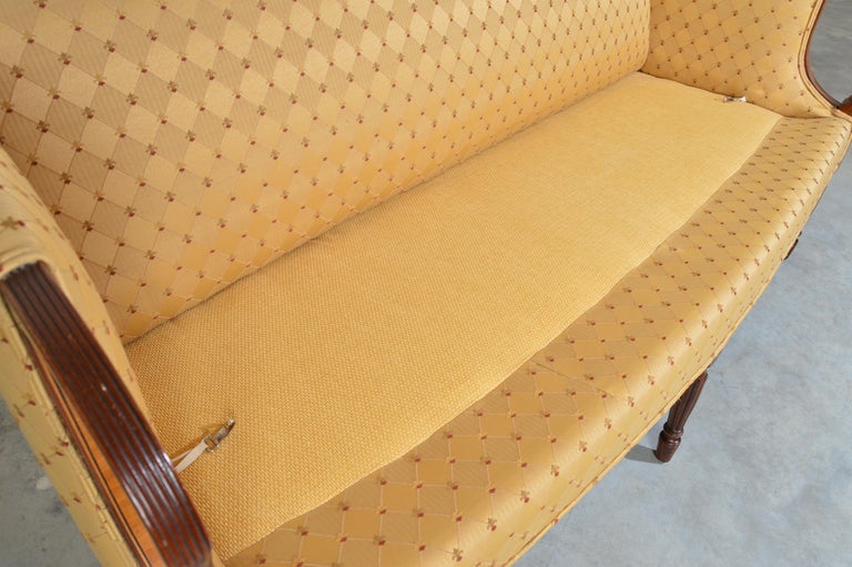 Maple Sheraton Style Upholstered Settee