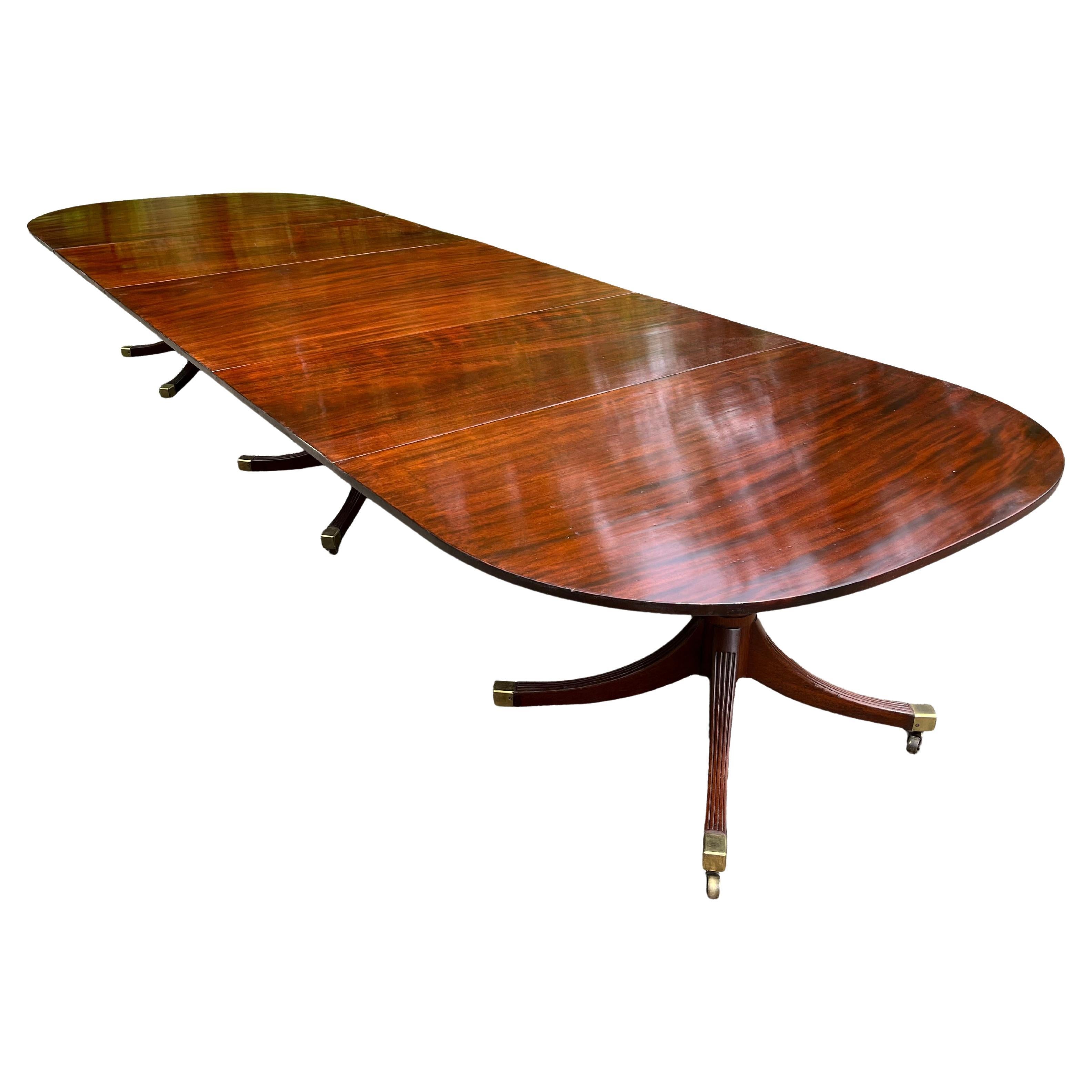 Sheraton Three-Pedestal Dining Table