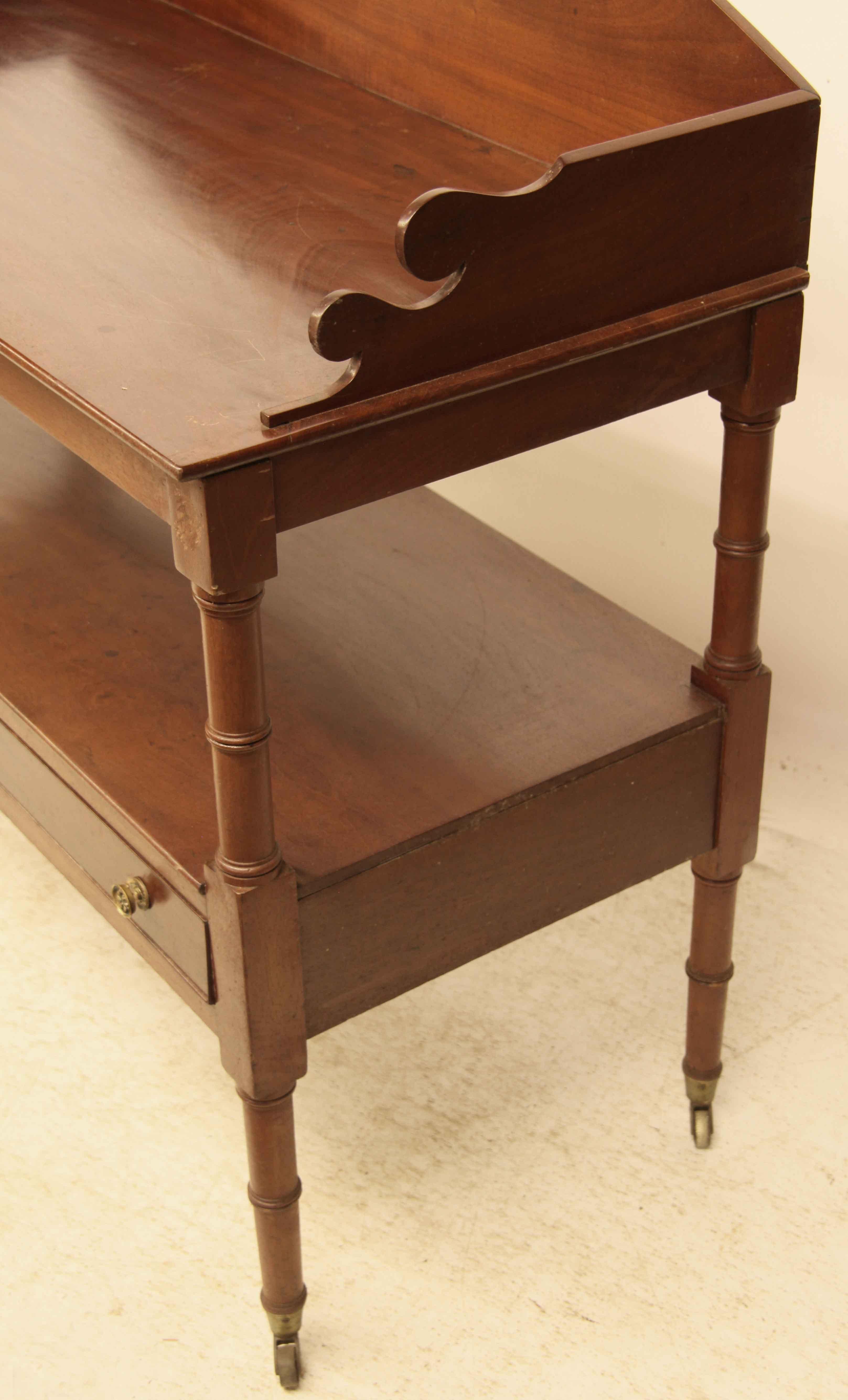 English Sheraton Two Drawer Serving Table For Sale