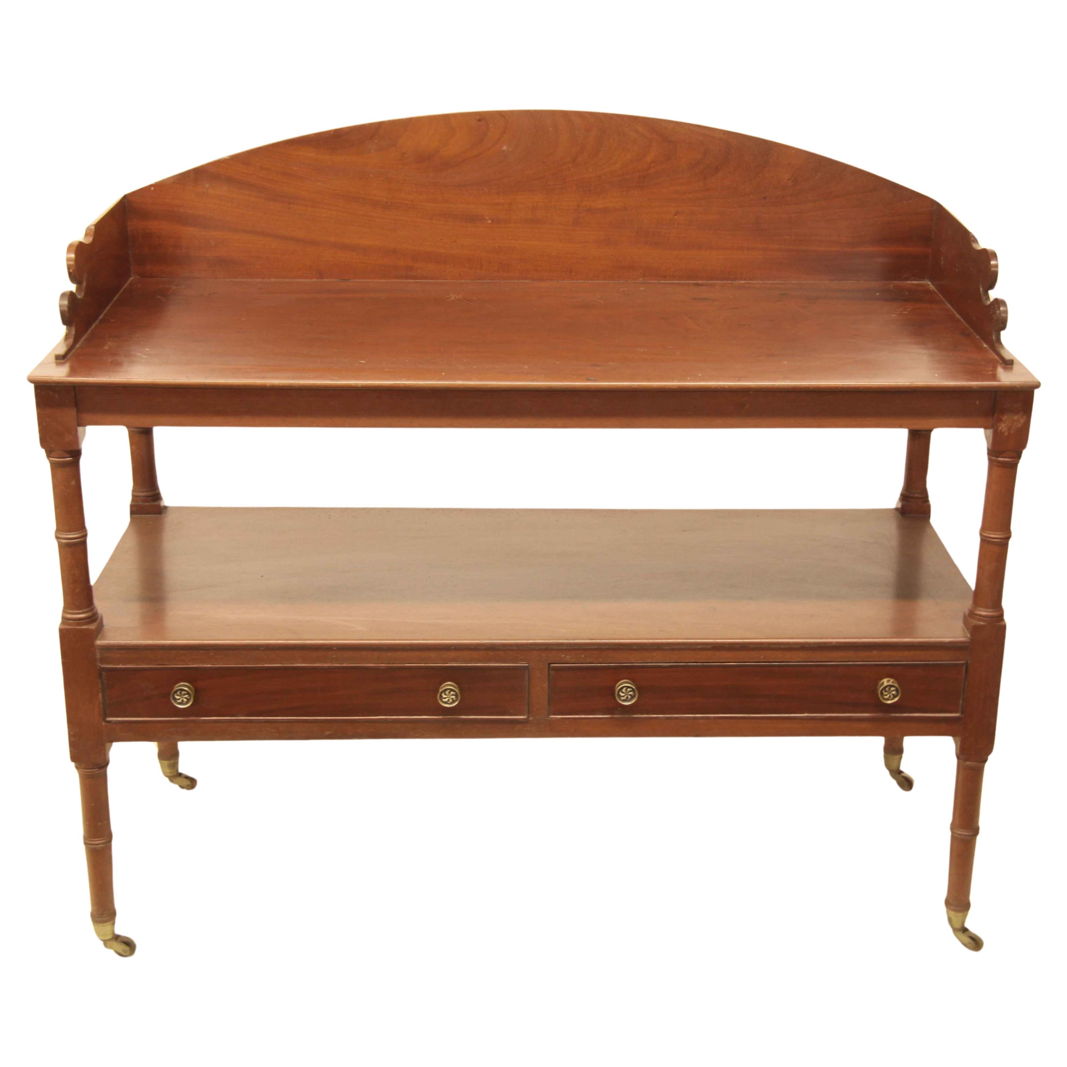 Sheraton Two Drawer Serving Table For Sale
