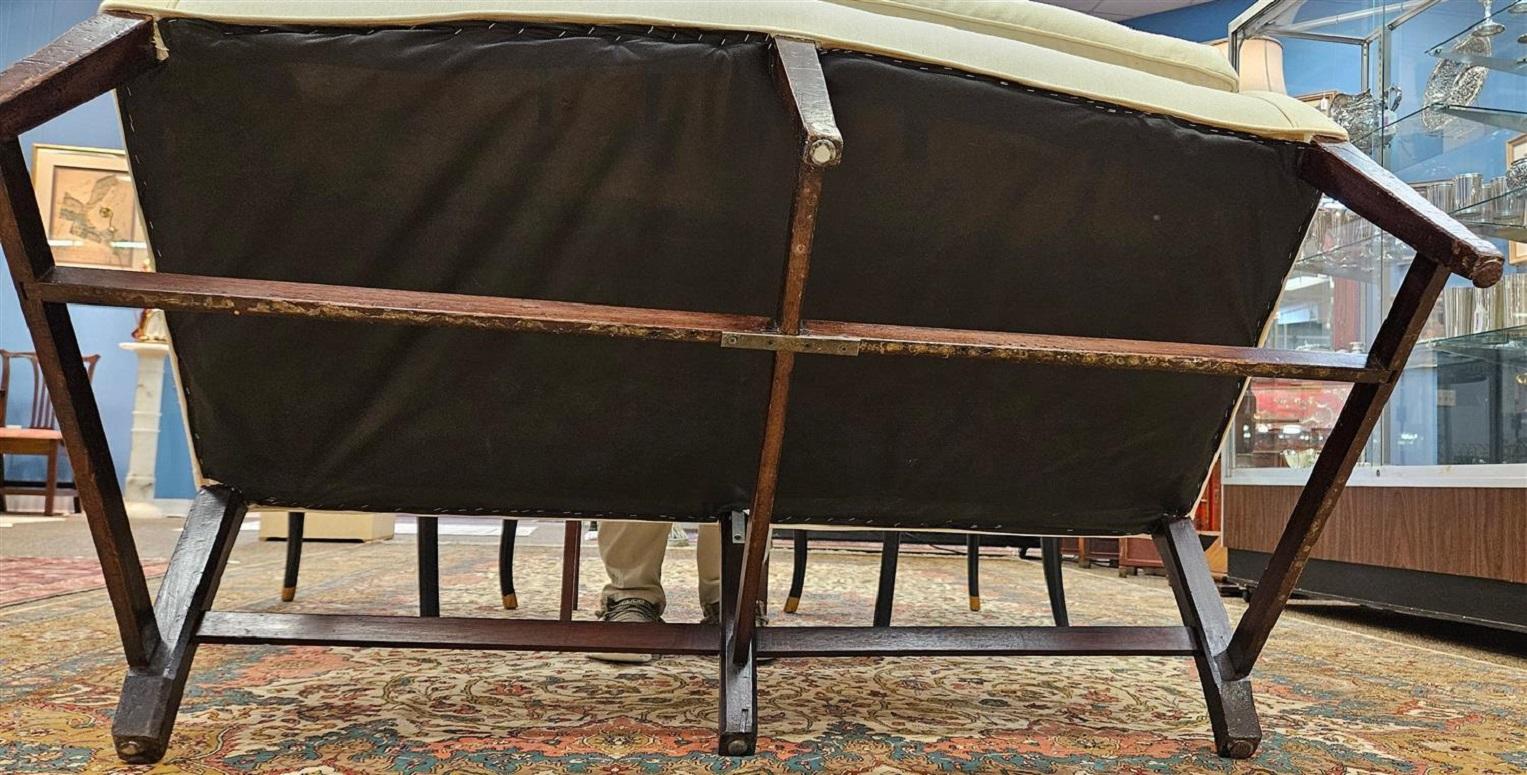 Sheraton Upholstered Mahogany Settee, Early 19th Century 6