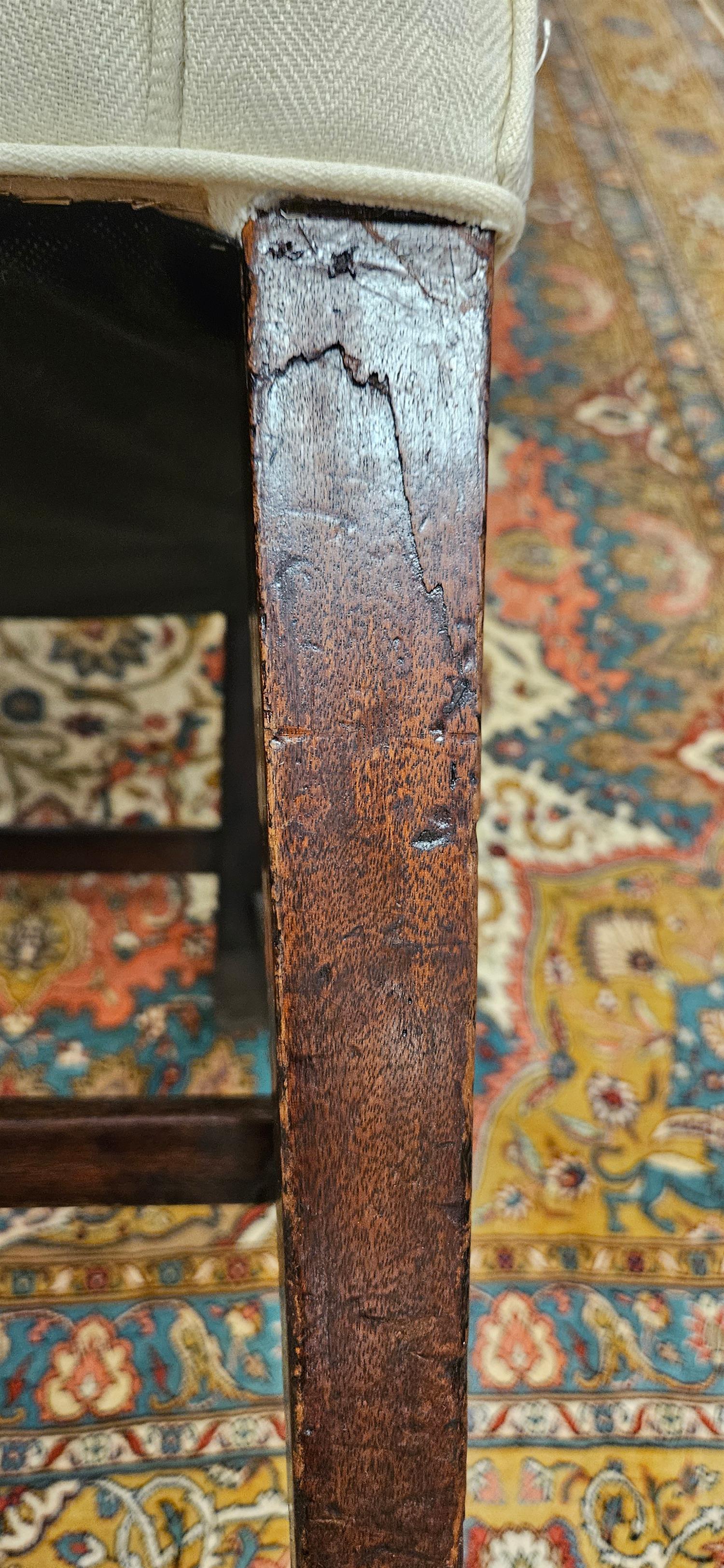 Sheraton Upholstered Mahogany Settee, Early 19th Century 1