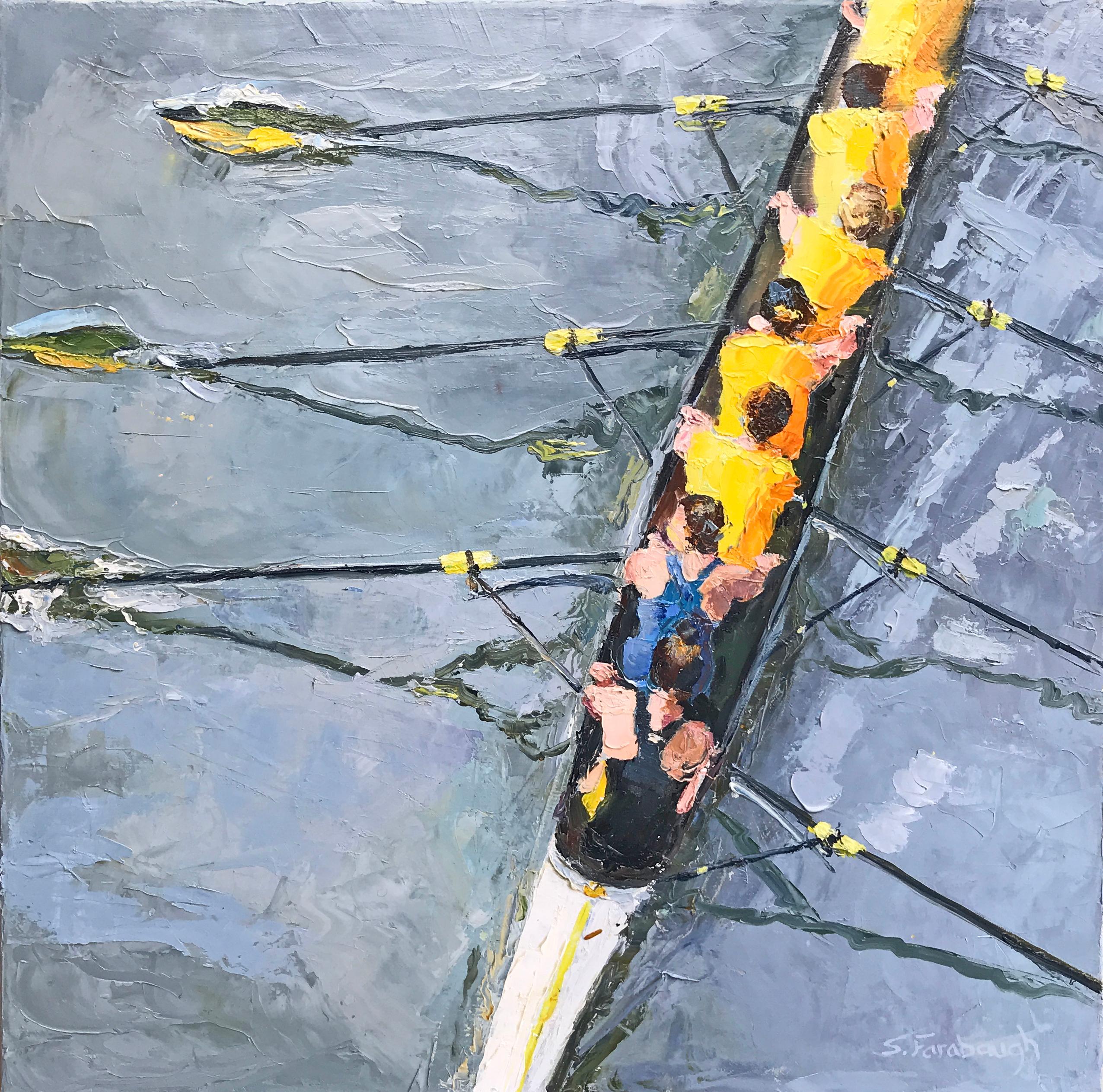 Sheri Farabaugh Figurative Painting - "Crew Practice" Oil Painting