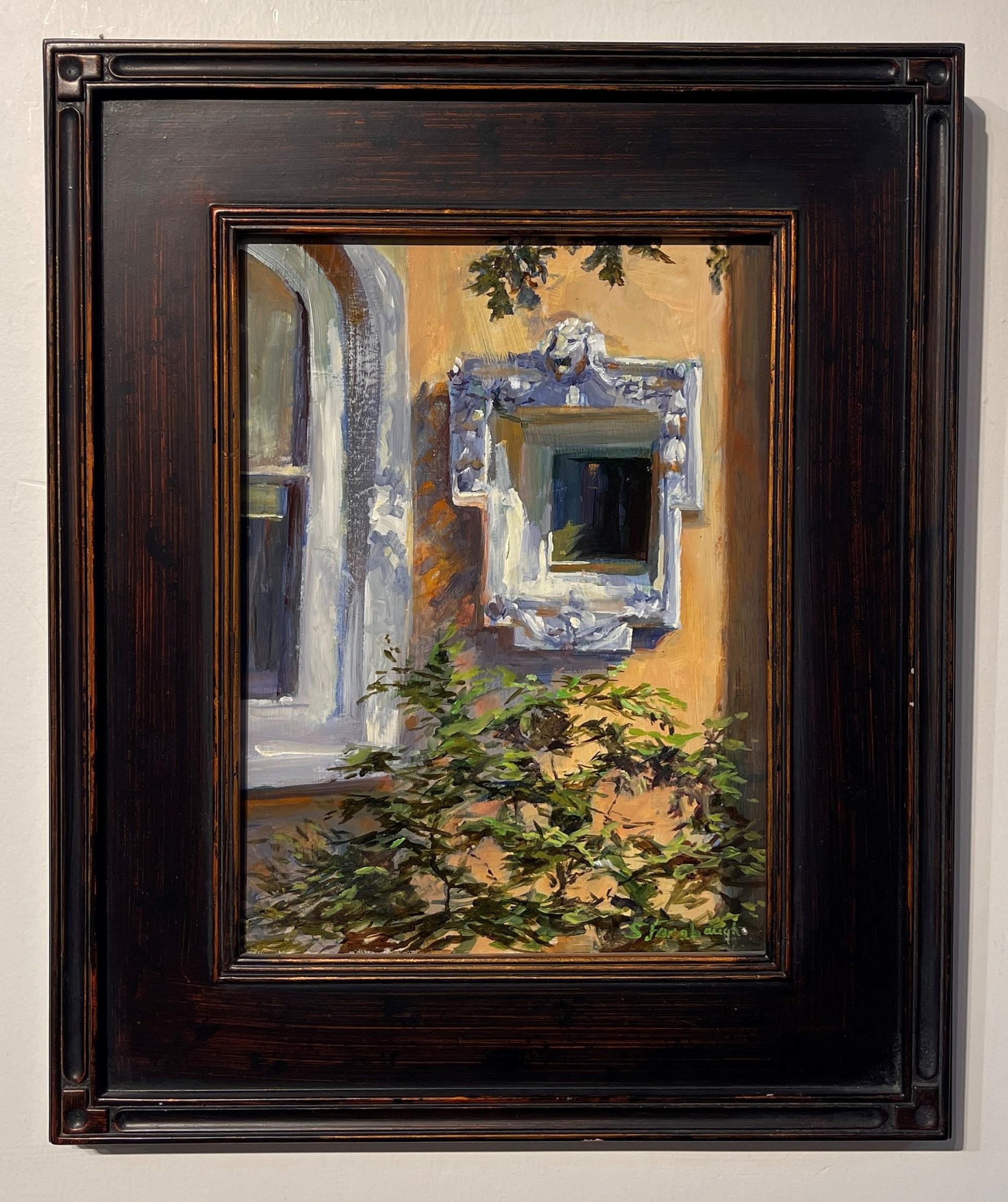 „Garden Shadows“ von Sheri Farabaugh, Originalgemälde, CO Governor's Mansion im Angebot 1