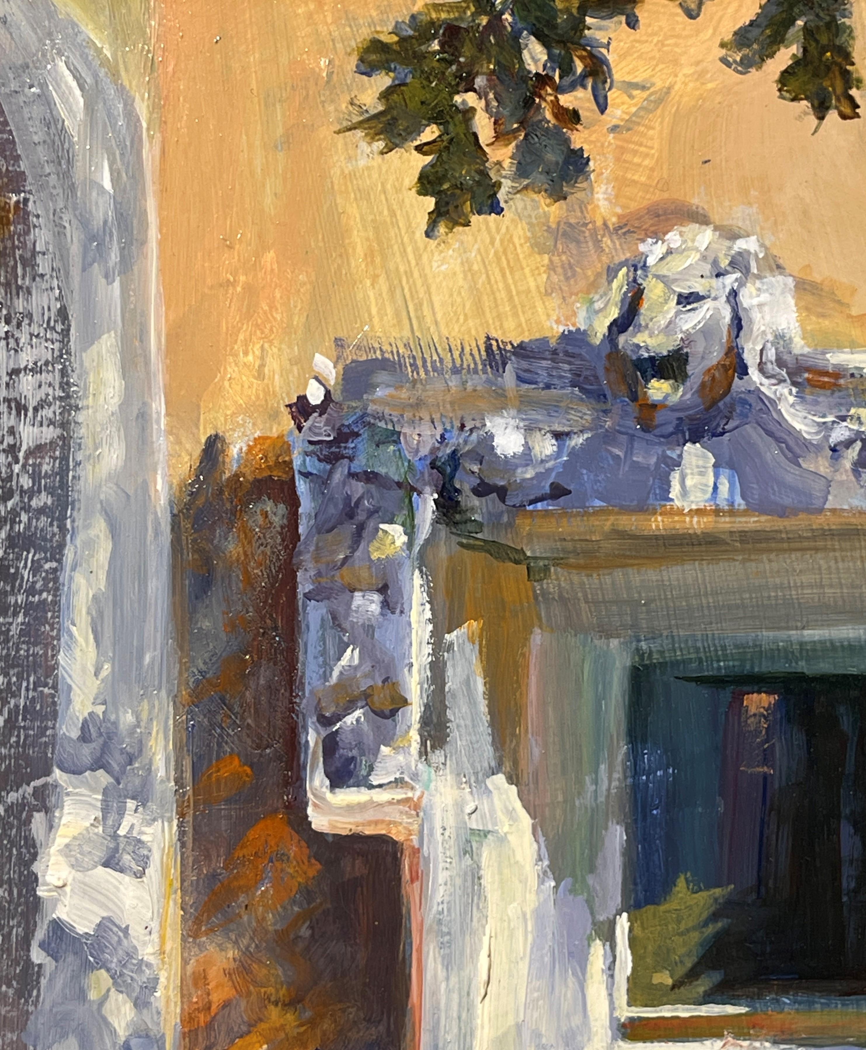„Garden Shadows“ von Sheri Farabaugh, Originalgemälde, CO Governor's Mansion im Angebot 4