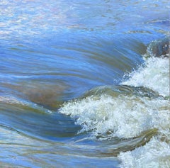 "Lost in Reverie" (2023) by Sheri Farabaugh, Original Painting, Crashing Waves