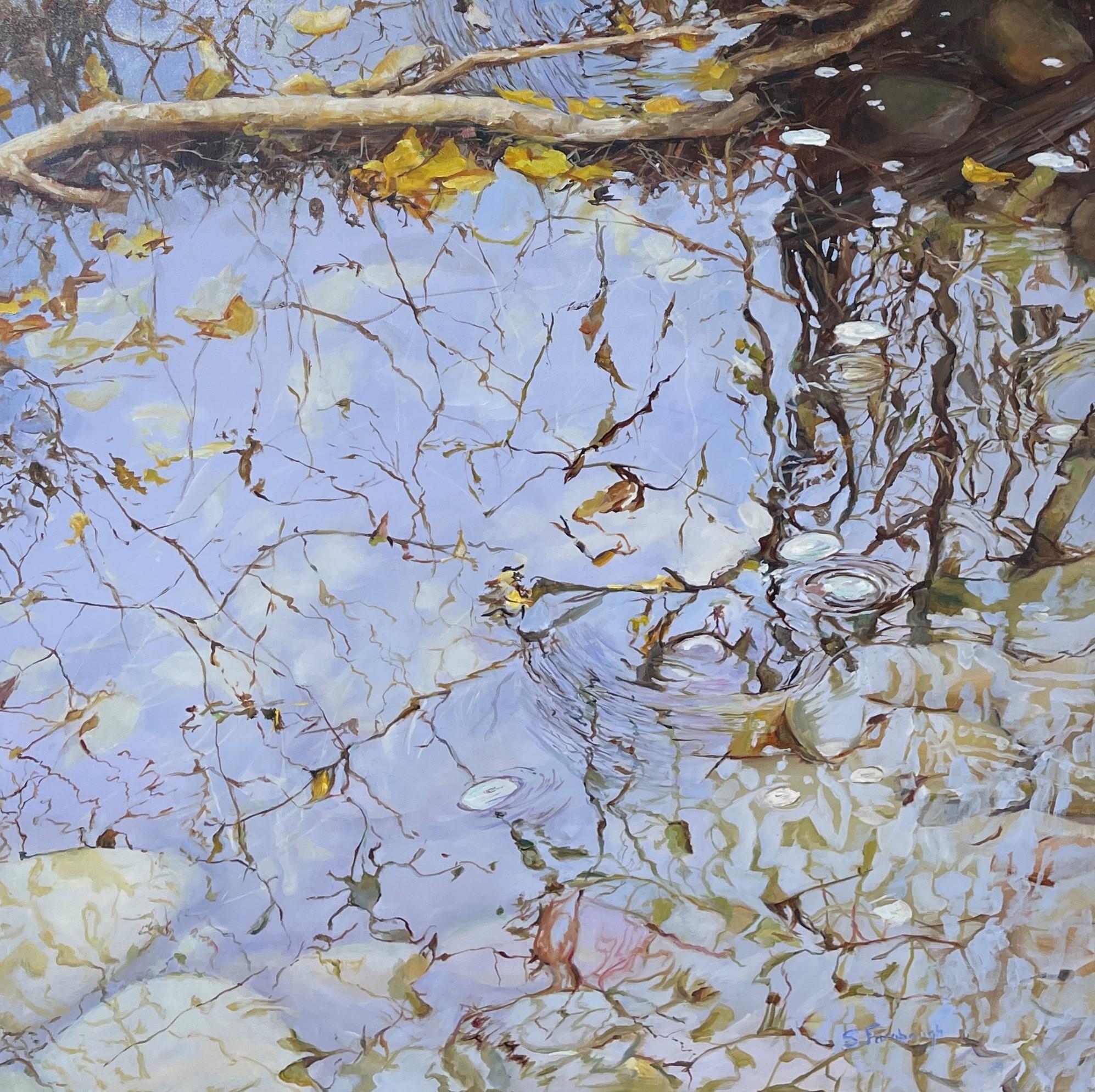 "Palos y piedras" (2022) de Sheri Farabaugh, Naturaleza muerta Pintura al óleo