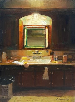 "Dejaremos la luz encendida" (2024) de Sheri Farabaugh, Naturaleza muerta Pintura al óleo