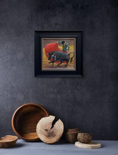 "Cuando en Madrid" - Pintura al óleo de naturaleza muerta figurativa impresionista