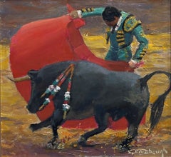 "Cuando en Madrid" - Pintura al óleo de naturaleza muerta figurativa impresionista