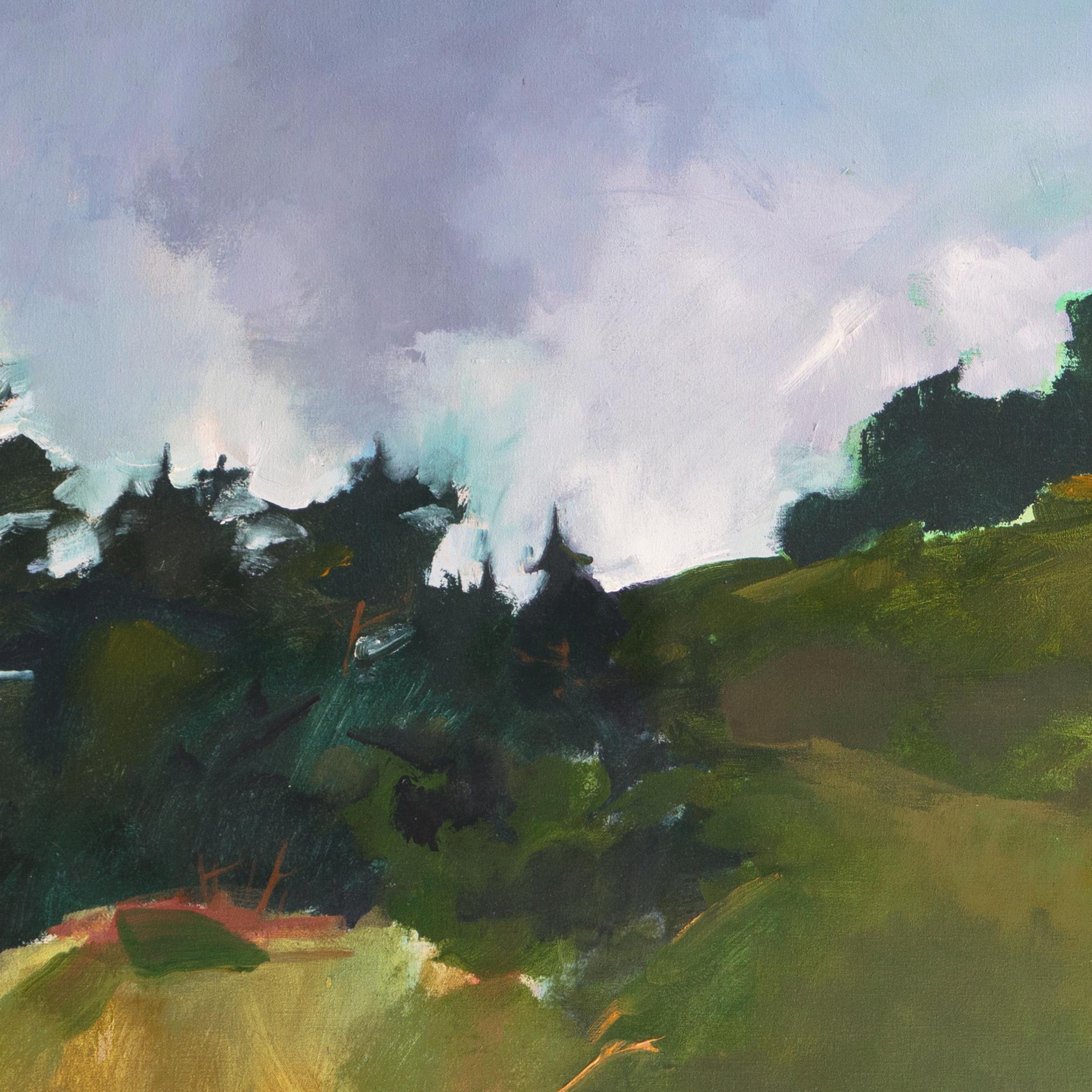 'Northern California, Rolling Hills', San Francisco Bay Area Oil Landscape - Painting by Sheri Lenz